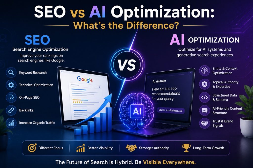 SEO vs AI Optimization: What's the Difference? SEO vs AI Optimization What's the Difference