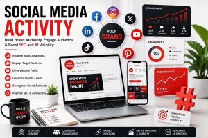 Social Media Activity improves SEO, brand authority, engagement, and AI visibility.